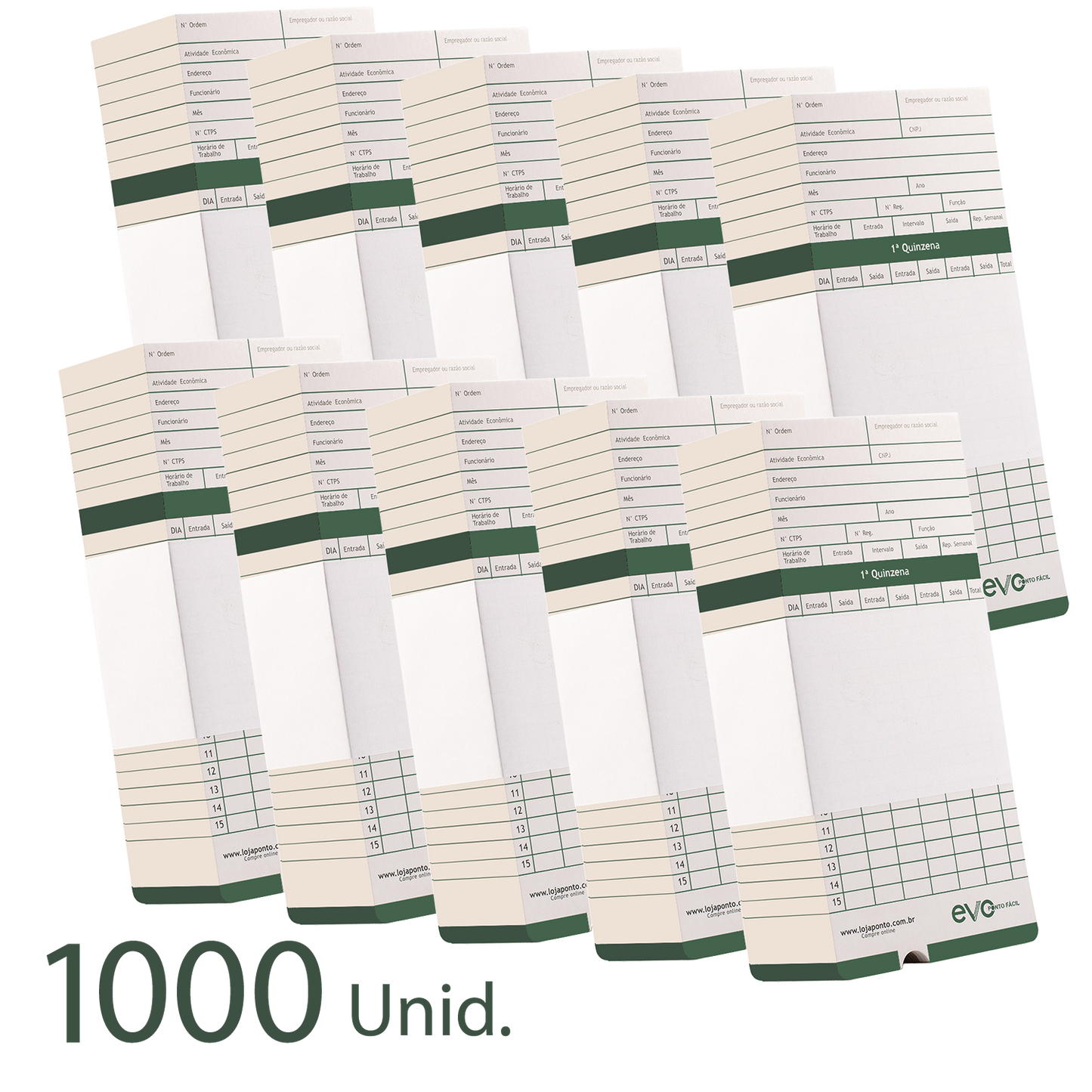 1000 Cartões de Ponto Original Ponto Fácil