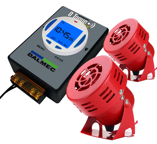 Relógio Acionador de Sirene Dtoque Plus + 2 Sirenes Rotativa D400